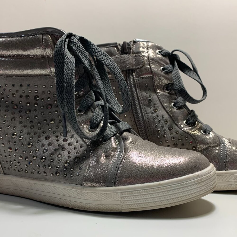 Stuart Weitzman Silver Wedge Tennis shoes